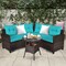 Outdoor Sofa Conversation Set with Coffee Table Rattan Seating